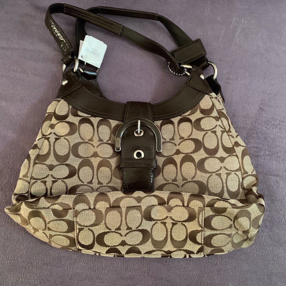 Coach Signature Fabric Hobo Bag